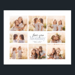 Custom Love You Mommy Mothers Day Photo Collage Poster<br><div class="desc">Love you Mommy! Beautiful modern family photo collage gift for a beloved mother combines whimsical handwritten script with modern typography and layout. Fill this custom photo poster with 8 favourite family photos of children,  weddings and other life events and bring a smile to mom's face for years to come.</div>