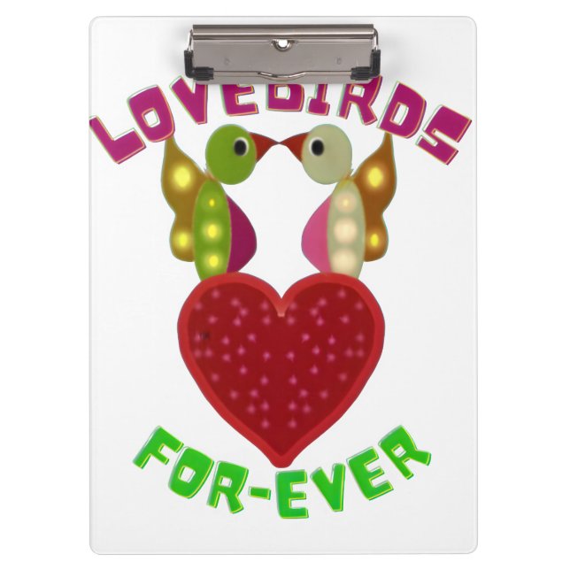 Custom Lovebirds Heart Gift Classic Playing Cards Clipboard (Front)