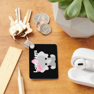 Custom Lovely Keys Text Baby Cute elephant photo Keychain