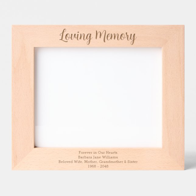 Custom Loving Memory | Keepsake Memorial Etched Frames (Front)