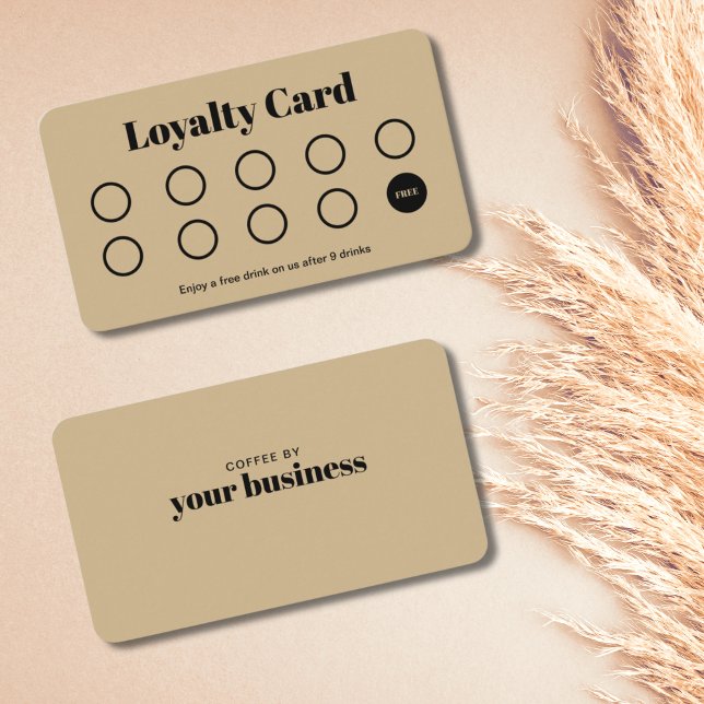 Custom Loyalty Card - Simple Black and Gold (Gold beauty salon loyalty cards modern boho punch card simple and elegant)