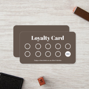 Custom Loyalty Card - Simple Brown and White