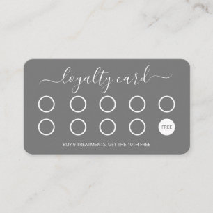 Custom Loyalty Card Simple Script Grey and White