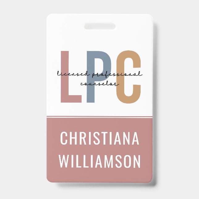 Custom LPC Licensed Professional Counsellor Badge (Front)