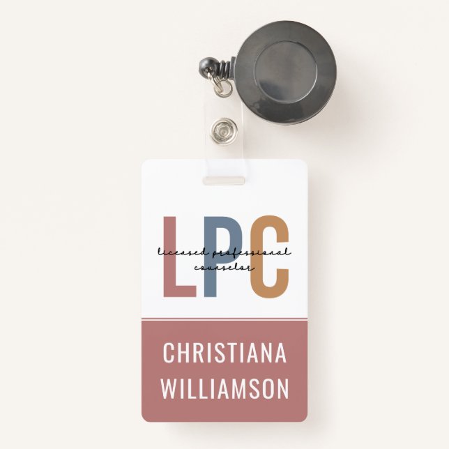 Custom LPC Licensed Professional Counsellor Badge (Front with Retractable)