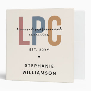 Custom LPC Licensed Professional Counsellor Binder