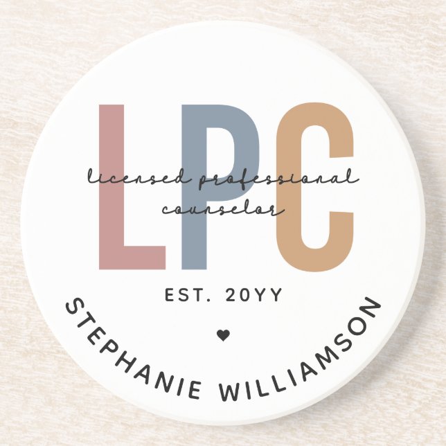 Custom LPC Licensed Professional Counsellor Coaster (Front)