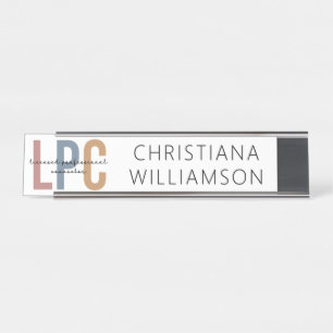 Custom LPC Licensed Professional Counsellor Desk Name Plate