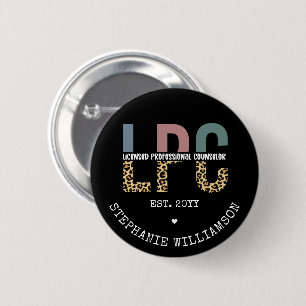 Custom LPC Licensed Professional Counsellor Gift 2 Inch Round Button