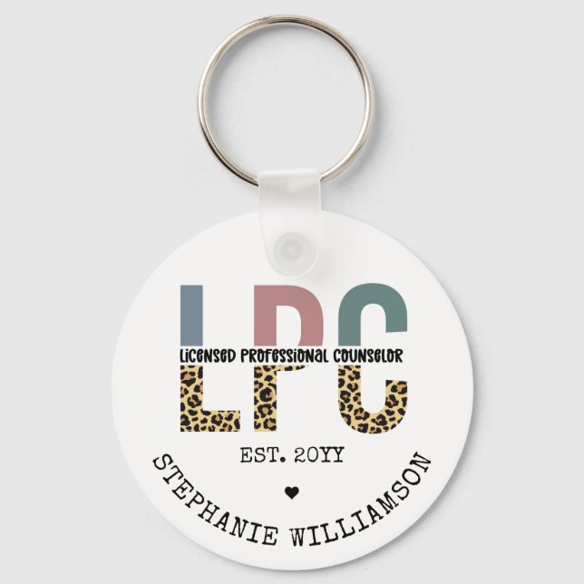 Custom LPC Licensed Professional Counsellor Gift Keychain (Front)
