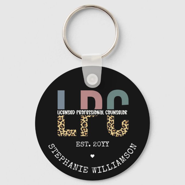 Custom LPC Licensed Professional Counsellor Gift Keychain (Front)