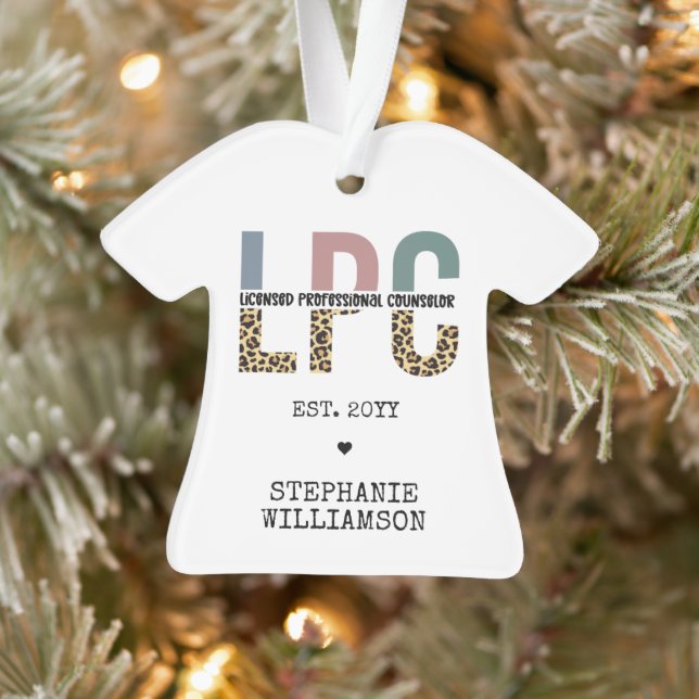Custom LPC Licensed Professional Counsellor Gift Ornament (Tree)