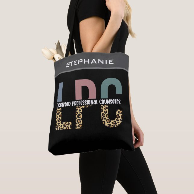 Custom LPC Licensed Professional Counsellor Gift Tote Bag (Close Up)