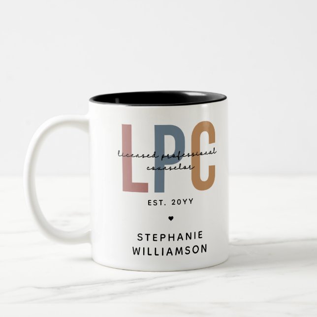 Custom LPC Licensed Professional Counsellor Two-Tone Coffee Mug (Left)