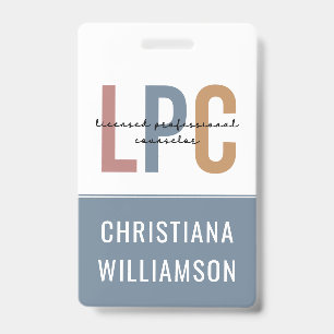 Custom LPC Licensed Professional Counselor Badge