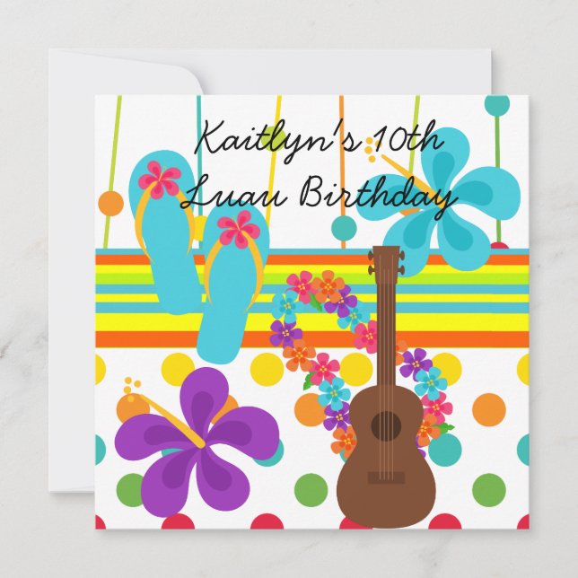 Custom Luau Birthday Invitation (Front)