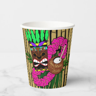 Custom Luau Birthday Party Theme Paper Cups