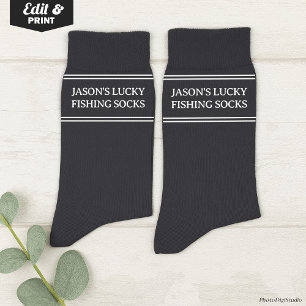 Custom Lucky Fishing Socks Birthday Christmas Gift