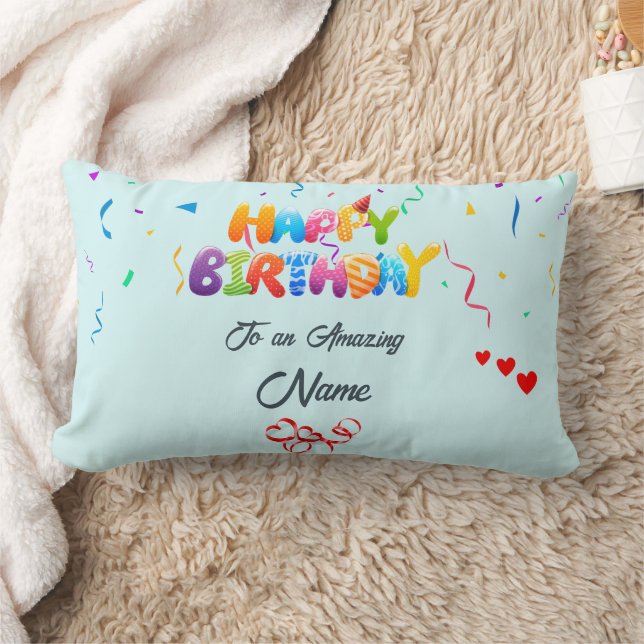 Custom Lumbar Pillow - Perfect Birthday Gift (Blanket)