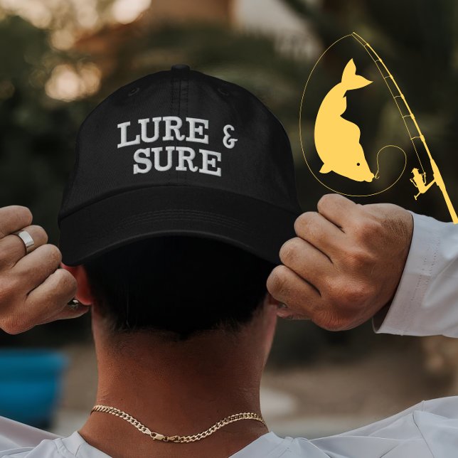Custom Lure and Sure Fishing Design for Anglers Embroidered Hat (Creator Uploaded)