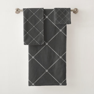CUSTOM LUXURIOUS SILVER GREY BATHROOM TOWEL SET