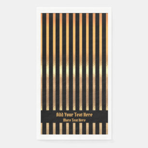 Custom Luxury Black And Gold Stripes  Napkin