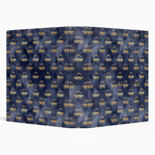 Custom Luxury Gold Bee Navy Night Celestial Binder