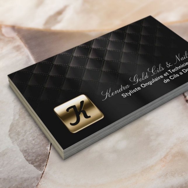 Custom Luxury Gold & Black Makeup Artist Business Card (Creator Uploaded)