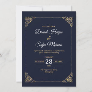 Custom Luxury Gold Wedding Invitation 