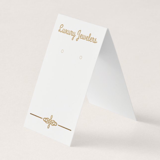 Custom Luxury "Gold" White Earring Display Cards (Front)
