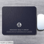 Custom Luxury Logo Mouse Pad<br><div class="desc">Add a touch of sophistication to your workspace with this elegant blue leather print mouse pad featuring a luxurious silver house logo. Perfect for real estate agencies and property management companies looking to elevate their branding, this mouse pad is made from high-quality materials and provides a smooth surface for precise...</div>