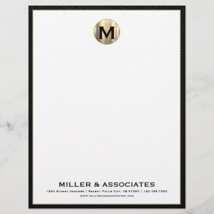 Custom Luxury Monogram Business Letterhead