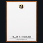 Custom Luxury Monogram Business Letterhead<br><div class="desc">Make your business communications stand out with our custom luxury monogram business letterhead stationery. Featuring a brushed gold initial logo and your company name,  this design is sure to impress. With high-quality paper and a professional layout,  you can create a memorable impression with every letter.</div>