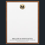 Custom Luxury Monogram Business Letterhead<br><div class="desc">Make your business communications stand out with our custom luxury monogram business letterhead stationery. Featuring a brushed gold initial logo and your company name,  this design is sure to impress. With high-quality paper and a professional layout,  you can create a memorable impression with every letter.</div>