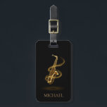 Custom Luxury Musician Business Gold Saxophone     Luggage Tag<br><div class="desc">Custom Luxury Musician Business Gold Saxophone Luggage Tag</div>
