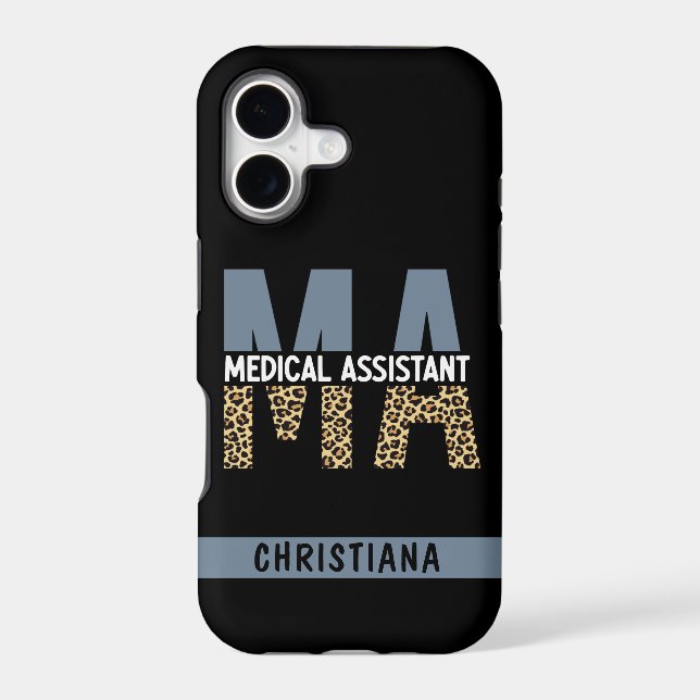 Custom MA Medical Assistant Leopard Print (Back)