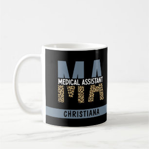 Custom MA Medical Assistant Leopard Print Coffee Mug