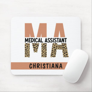 Custom MA Medical Assistant Leopard Print Mouse Pad