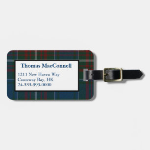 Custom MacConnell Tartan Plaid Luggage Tag