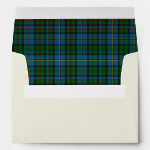 Custom MacLeod Plaid Lined Wedding Envelope