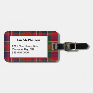 Custom MacPherson Tartan Plaid Luggage Tag