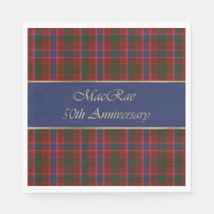 Custom MacRae Clan Tartan Plaid Paper Plate Napkin
