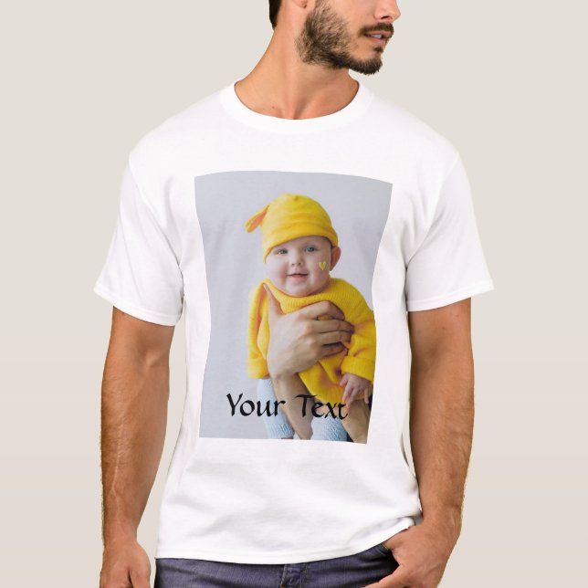 Custom Made - Add Photo and Text T-Shirt (Front)