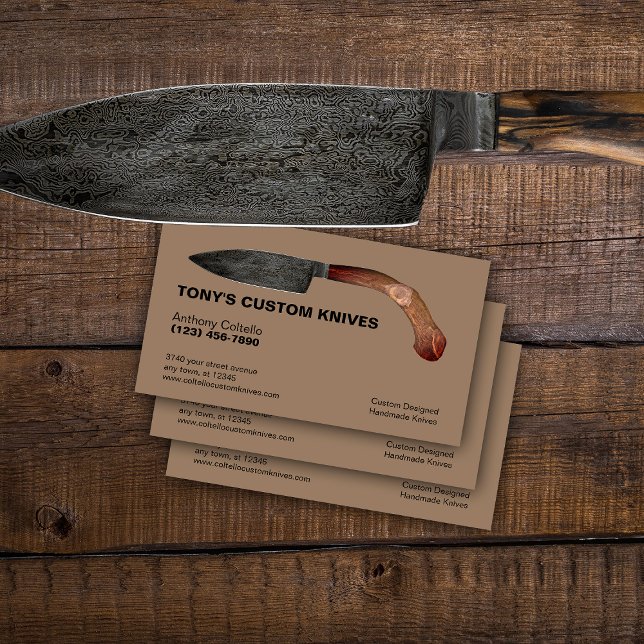 Custom Made Cutlery and Knives Business Card (Creator Uploaded)