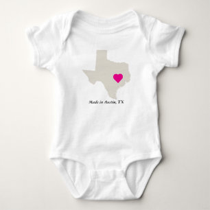 Custom Made In Texas State Love Baby Tee