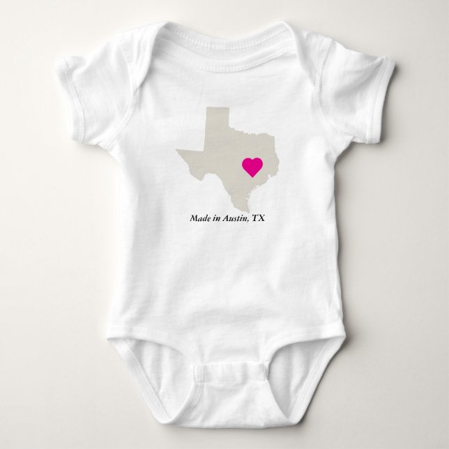 Custom Made In Texas State Love Baby Tee (Front)