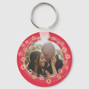 Custom Made Photo Personalized Flower Framed Keychain