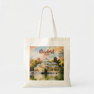 Custom Madrid Spain Palacio de Cristal Watercolor Tote Bag