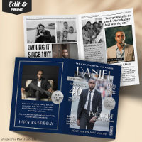 Custom Magazine Greeting Card, Fun Modern Birthday