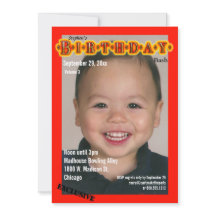 Custom Magazine Style Birthday Party Invite